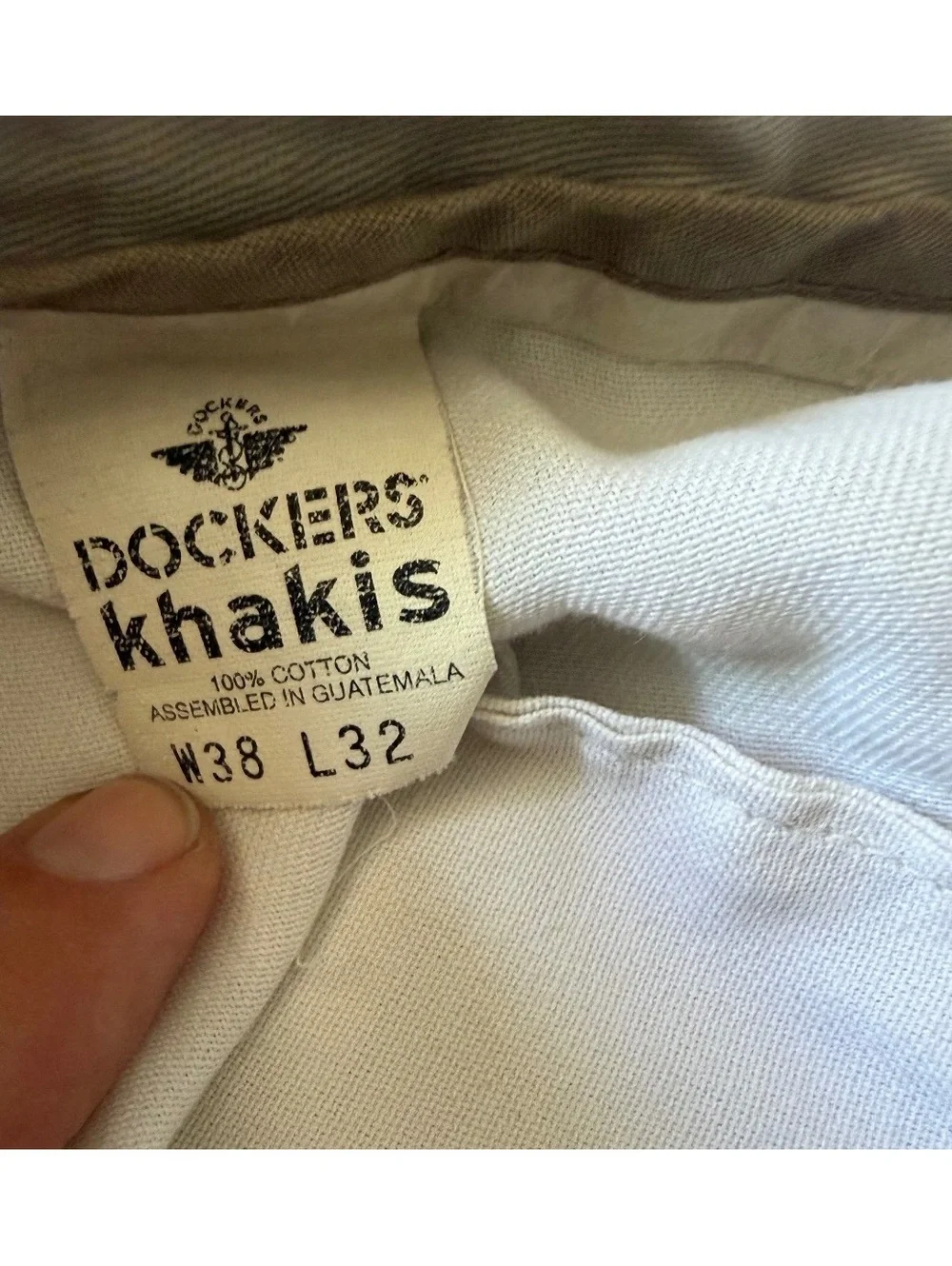 Dockers Men’s 38x32 White Khaki Pants Straight Leg Flat Front Casual Cotton